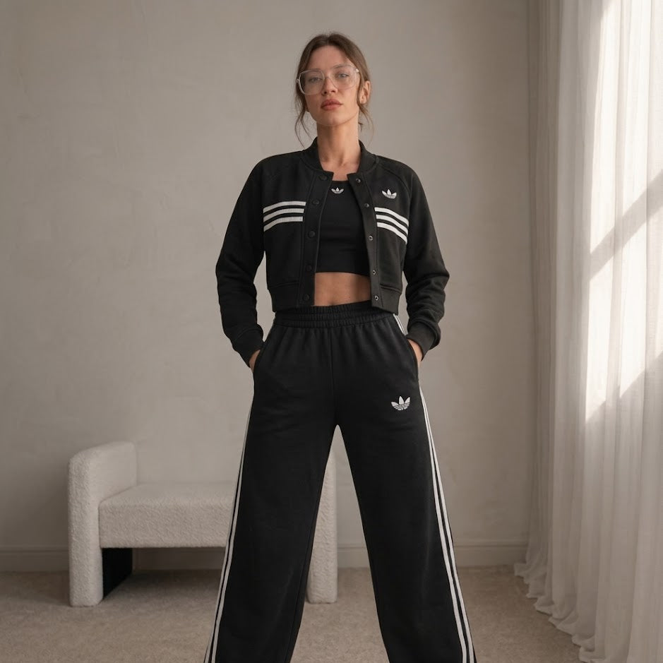 Adidas Originals Women's Three Stripes Tracksuit – Black