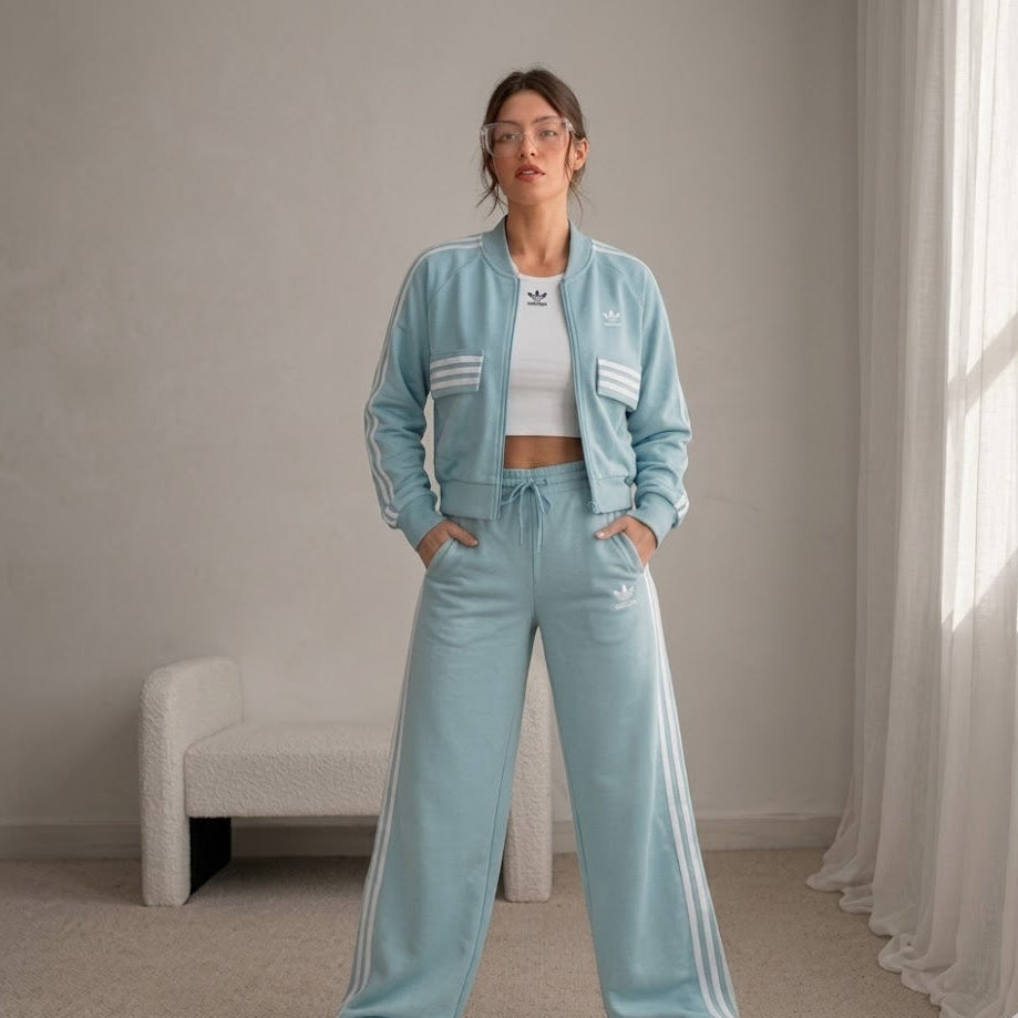 Originals Women's Three Stripes Tracksuit – Cyan Blue