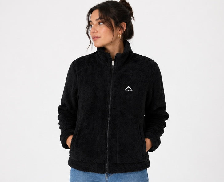 K-way Sherpa Fleece Jacket – Black