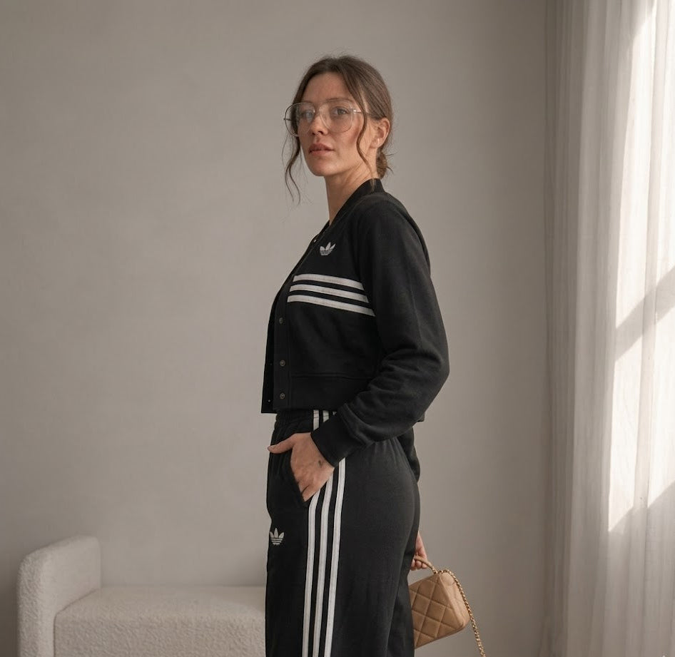 Adidas Originals Women's Three Stripes Tracksuit – Black