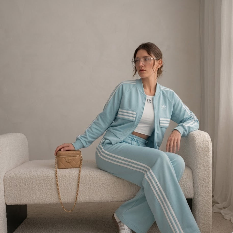 Originals Women's Three Stripes Tracksuit – Cyan Blue