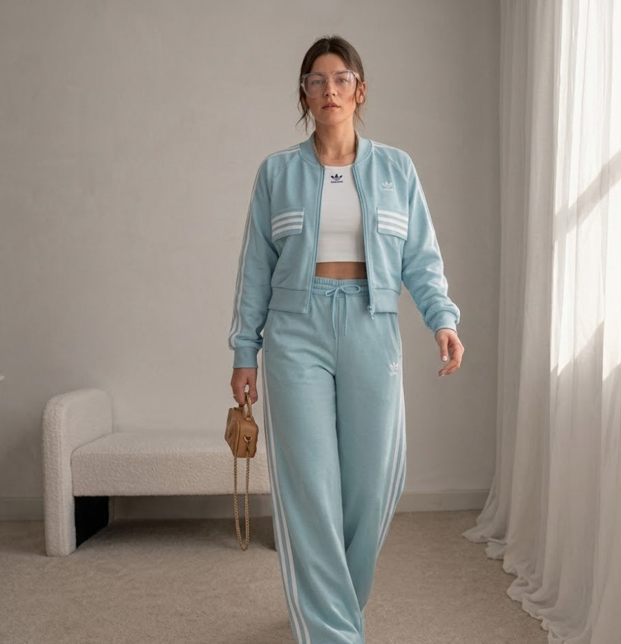 Originals Women's Three Stripes Tracksuit – Cyan Blue