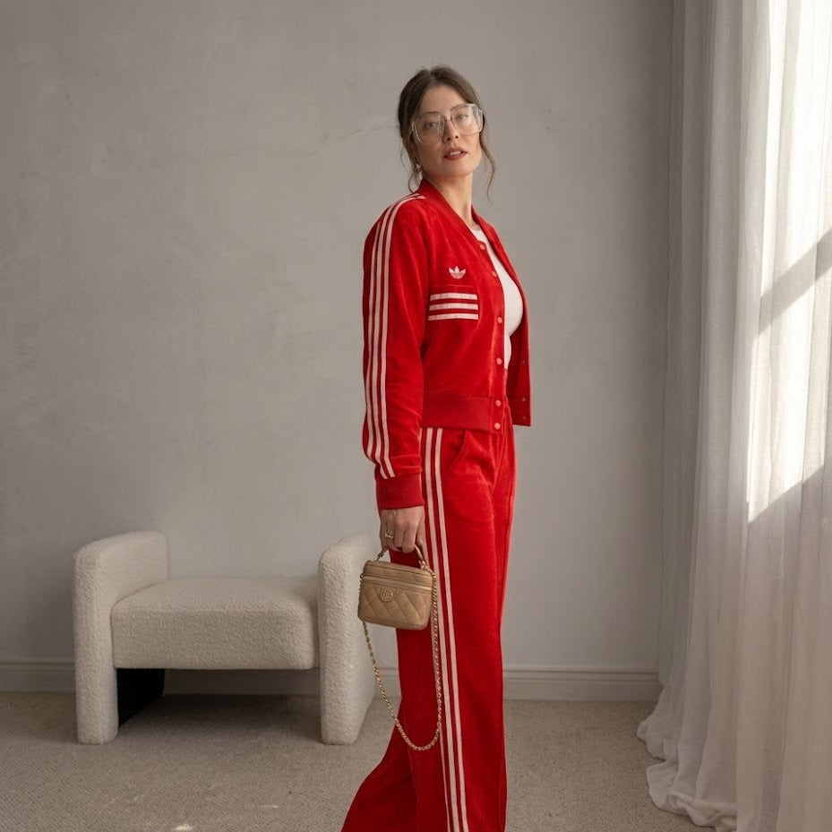Originals Women's Three Stripes Tracksuit – Red