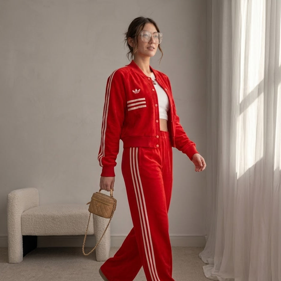 Originals Women's Three Stripes Tracksuit – Red