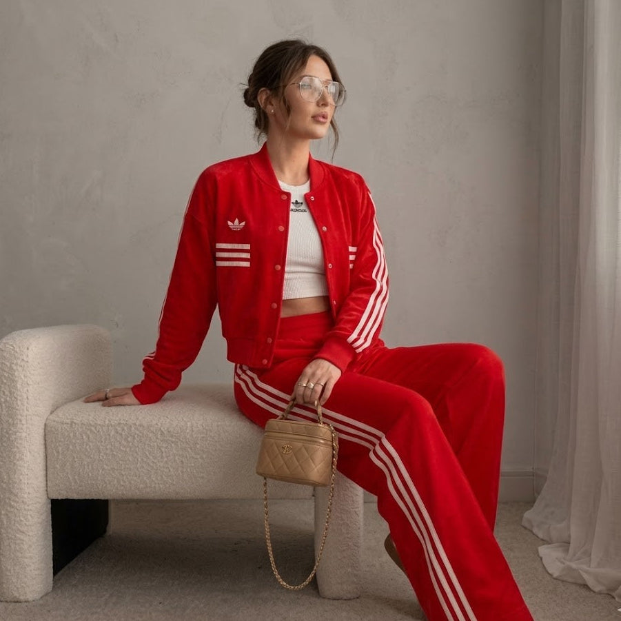 Originals Women's Three Stripes Tracksuit – Red