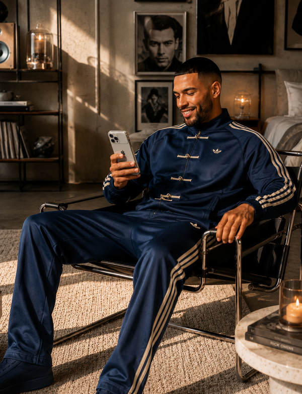 Adidas Originals Navy Frog-Clasp Tracksuit